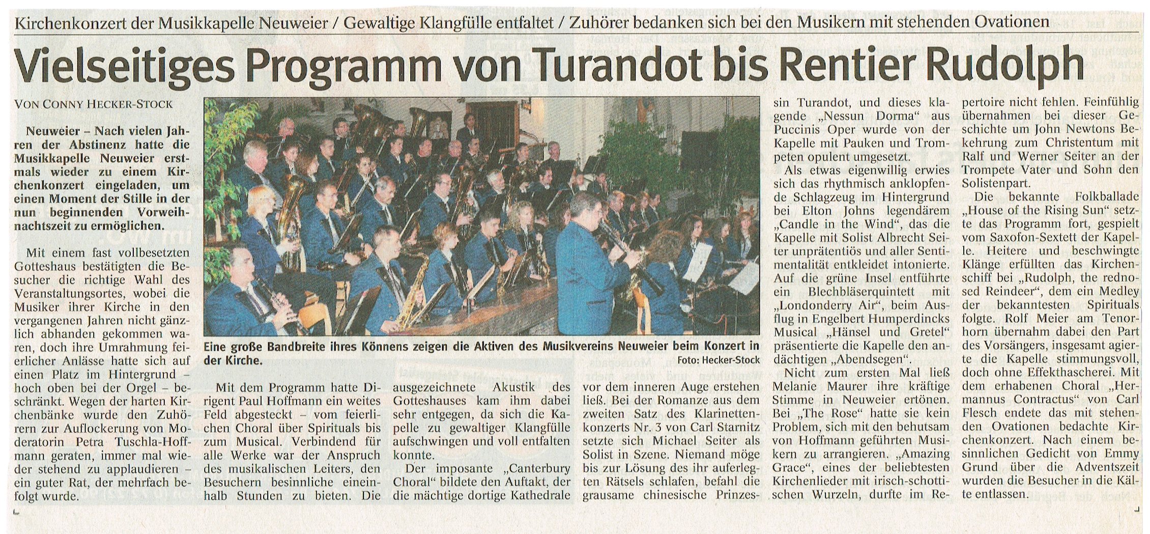 2007 BT - Vielseitiges Programm von Turandot bis Rentier Rudolph
